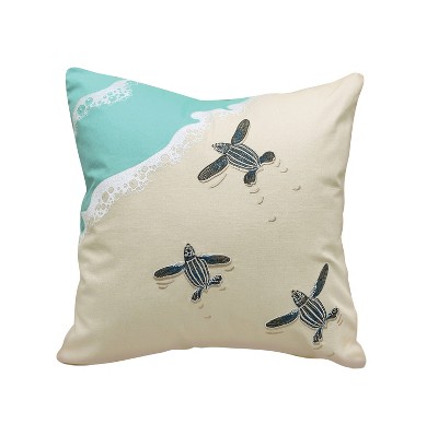 RightSide Designs Leatherback Scurry-Embroidered Indoor Cotton Throw Pillow