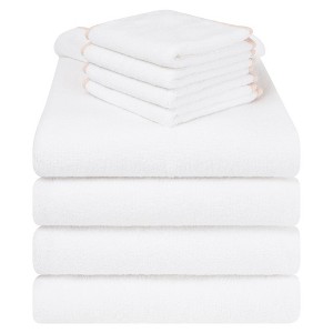 American Soft Linen Turkish Baby Toddler Hooded Bath Towel Set, 100% Cotton Soft Fluffy Baby Toddler Hooded After Shower Towels - 1 of 4