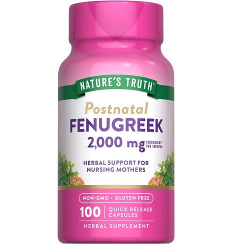 Nature's Truth Fenugreek Supplement 2000mg | 100 Capsules - image 1 of 4