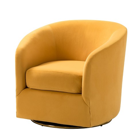 Mustard velvet swivel discount chair