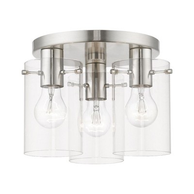 Livex Lighting Munich 3 - Light Flush Mount in  Brushed Nickel