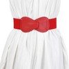 INSPIRE CHIC Women's Interlock 8-shaped Buckle Elastic Faux Leather Stretch Waist Belt 2 Pcs - 2 of 4