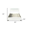 HomeRoots White Tufted Boucle Lighted Full Bed Frame With Trundle And USB And Drawers - 3 of 4
