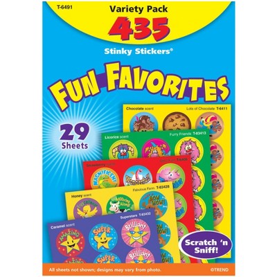 Trend Enterprises Stinky Stickers, Fun Favorites and Fancy Jumbo pk, 1 inch, pk of 435