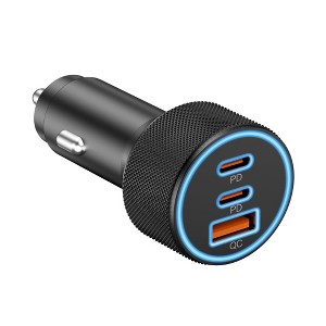 Itopfox USB C Car Charger, 3-Port 67W Dual USB-C & USB-A Fast Charging Cigarette Lighter for iPhone 17/16/15 Pro Max, iPad, Samsung Galaxy S25 - 1 of 4