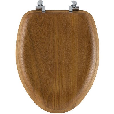 thumbnail image 2 of Highcraft Elongated Wood Toilet Seat With Cover – White – Traditional Bathroom 2 of 5