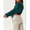 Womens Sweater Bolero Open Front Cropped Sweater Cardigan Long Sleeve Rib Knit Tops Cropped Cardigan Shrugs for Sleeveless Dress - 2 of 4