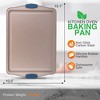 NutriChef 15” Non Stick Cookie Sheet, Large Gold Commercial Grade Restaurant Quality Carbon Steel Bakeware with Blue Silicone Handles - 2 of 4