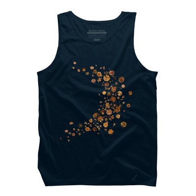 Men's Design By Humans Golden Flower Buds Breeze By designnatures Tank Top