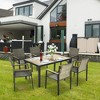 TiramisuBest All Weather 5-Piece Patio Dining Table Sets,Patio Conversation Set Acacia Wood Table Top with Umbrella Hole,Rattan Outdoor,Coffee Brown - 2 of 4