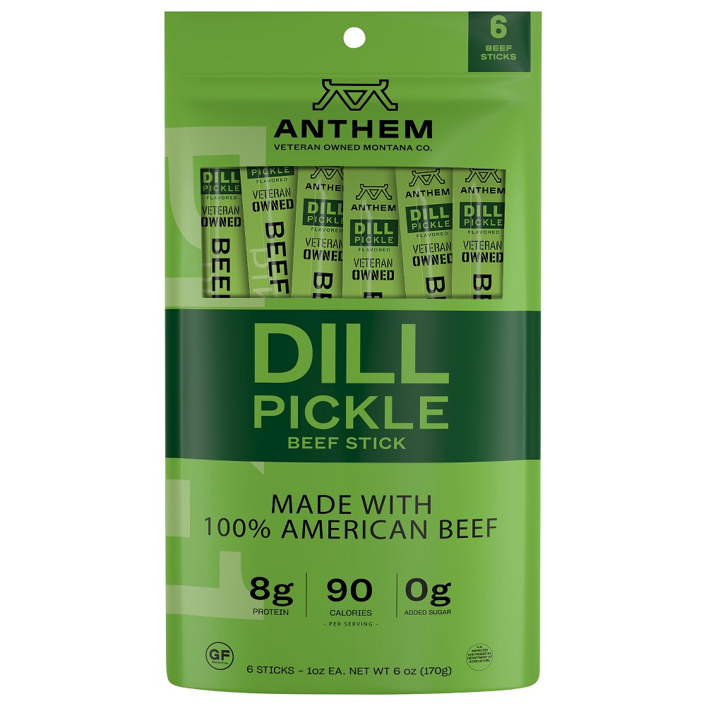 Anthem Snacks Dill Pickle Beef Meat Stick - 8g Protein - 1oz/6ct