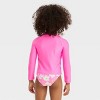 Toddler Girls' Rash Guard Swimsuit Set - Cat & Jack™ Pink - 2 of 3