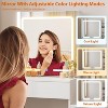 Makeup Vanity Desk with Sliding Mirror, Vanity Dressing Table with 3 Color Adjustable Lights, Stool, 4 Compact Vanity Drawers, Power Outlet, Black - 4 of 4