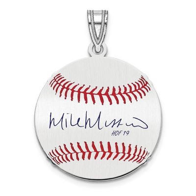Black Bow Jewelry Sterling Silver Mie Mussina Signature SM Enamel Baseball Pendant