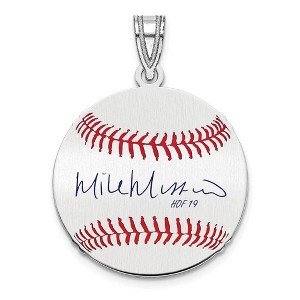 Black Bow Jewelry Sterling Silver Mie Mussina Signature SM Enamel Baseball Pendant - 1 of 4