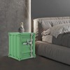 YIYIBYUS Side Table, Industrial Wind Container Cabinet, Nordic Multifunctional Iron Bedside Table, Bedroom and Living Room Storage Cabinet - 3 of 4