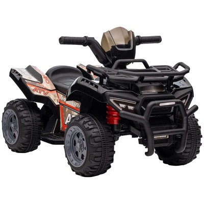 Aosom Kids Ride-on ATV Four Wheeler Car with Real Working Headlights, 6V Battery Powered Motorcycle for 18-36 Months, Black