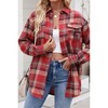 V For City Women's Casual Oversized Button Front Long Sleeve Plaid Shirts with Chest Pockets - 4 of 4