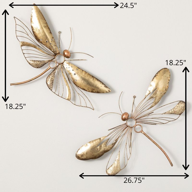 Sullivans 18.25" Gold Dragonfly Wall Decor Set of 2, 4 of 5