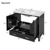 ALEXOUN Bathroom Vanity with Ceramic Sink,Wood Floor Standing Bathroom Vanity Cabinet with Double-Layered Storage Shelves & Divided Drawer - 4 of 4