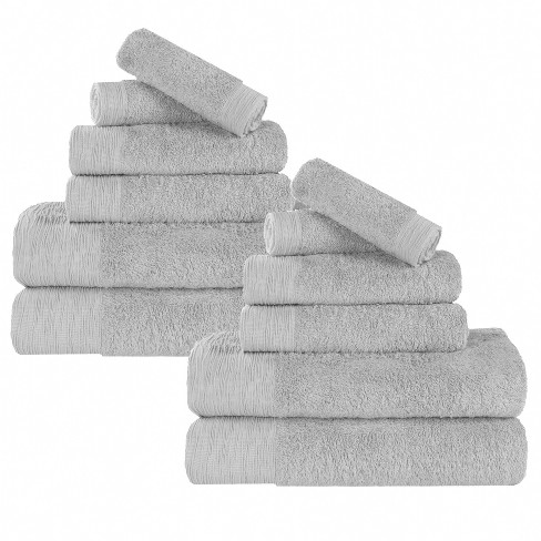 4 Piece Bath Towel Set, Rayon From Bamboo And Cotton, Plush And Thick,  Solid Terry Towels With Dobby Border, White - Blue Nile Mills : Target