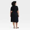Women's Short Sleeve Ribbed Midi Sweater Dress - Ava & Viv™ - 2 of 3