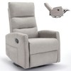 Manual Recliner Chair with Rocker and 360° Swivel, Fabric Upholstery, Handle Recline, Heavy Duty Metal Base - 3 of 4