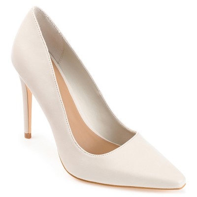 Journee Collection Womens Hadli Tru Comfort Foam Pointed Toe High Stiletto Pumps Ivory 9
