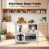 Stainless Steel Work Table, 3-Tier Commercial Metal Prep Table with Casters, Rust-Resistant Utility Tables - 4 of 4