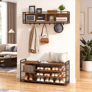 LEDREM Adjustable 4-Tier Shoe Storage Bench - Versatile Entryway Organizer for Bedroom, Closet, and Living Room - 1 of 4