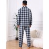 INSPIRE CHIC Men's Two Pieces Long Sleeve  Button Down Checked Plaid Pajamas Set - 3 of 4