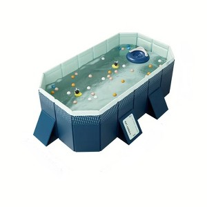 ELJGET 71/83/103/118in Foldable Pool, Non-Inflatable PVC Swimming Pool for Kids, Adults and Pets, Large Portable Kids Pool for Outdoor Backyard Garden - 1 of 4