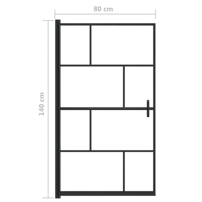 Black Aluminum and Glass Rectangle Shower Enclosure, 31.5'' x 55.1''
