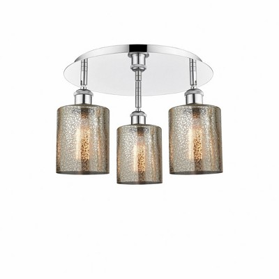 Cobbleskill - 3 Light Flush Mount In Art Deco Style-9.63 Inches Tall and 17.75 Inches Wide