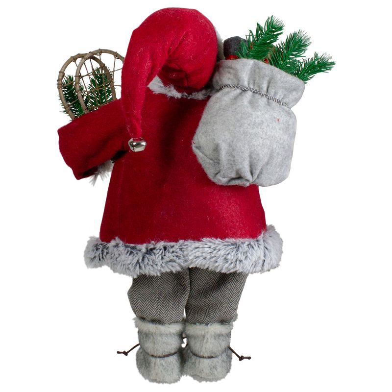 Northlight 18" Standing Santa Christmas Figure with Snow Shoes and Presents, 4 of 6