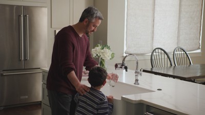 11-Cup Blue and White Water Filtration Pitcher with Coconut Shell Activated Carbon Filter