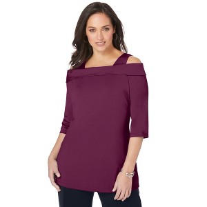 Jessica London Cold Shoulder Top - 1 of 4