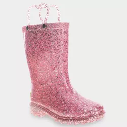 Western Chief Toddler Girls' Abby Shimmer Glitter Rain Boots - Pink 5