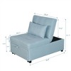 Folding Ottoman Sofa Bed with Wood Frame for small space Living Room, Bedroom Office,Blue-Green - 3 of 4