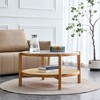 GlasFlength Coffee Tables, Chic and Versatile, Modern and Classic Designs for Every Home, Suitable for Living Room, Beige,34.64”*34.64”*17.71" - 3 of 4