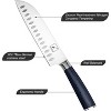 imarku Santoku Knife, 7 inch Kitchen Knife Japanese Chef Knife - German HC Stainless Steel 7Cr17Mov - Ergonomic Pakkawood Handle, Blue - 2 of 4