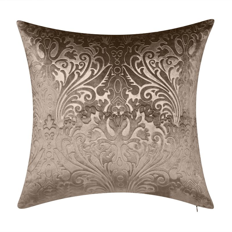 20"x20" Oversize Embossed Panne Velvet Square Throw Pillow - Edie@Home, 1 of 7