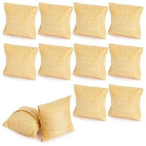 Juvale 12 Pack Linen Bracelet Cushion, Pillow Holder for Accessories, Watches and Bangles, Jewelry Display for Selling (Beige, 3x3x2 in) - 1 of 4
