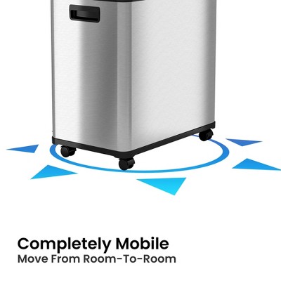 Fingerprint Resistant Black Stainless Steel Touchless Kitchen Trash Can 16 Gallon