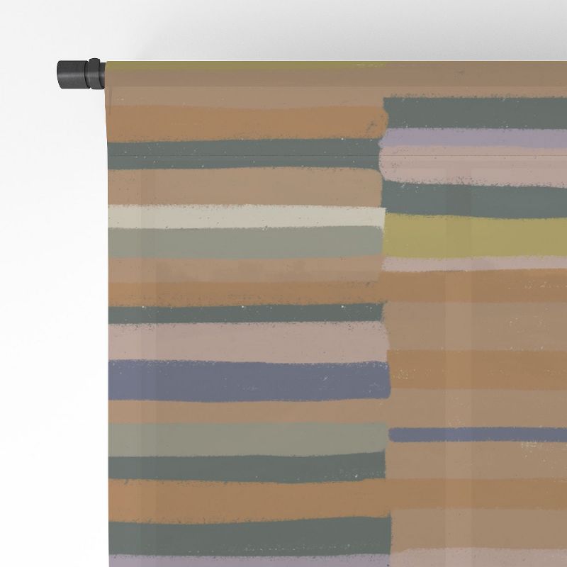 Gigi Rosado Brown striped pattern Set of 2 Panel Sheer Window Curtain - Deny Designs, 4 of 7