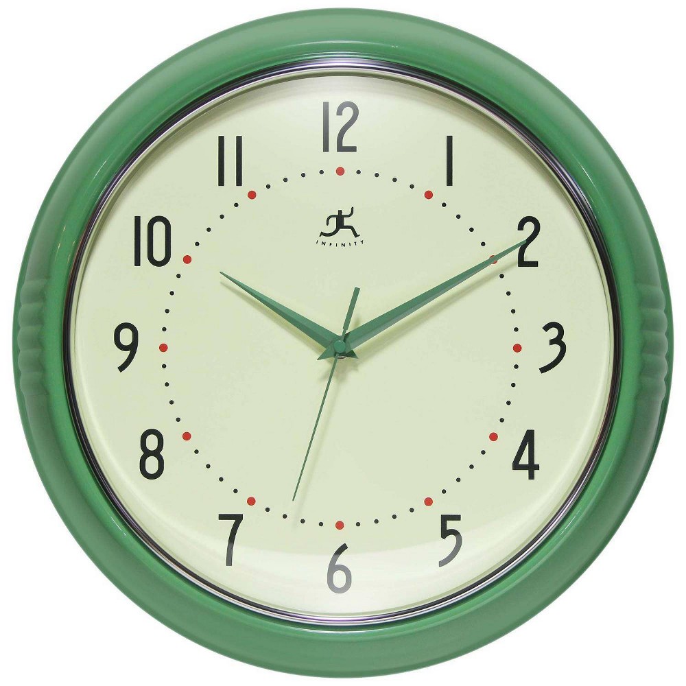 Photos - Wall Clock 15" Retro Round Green - Infinity Instruments