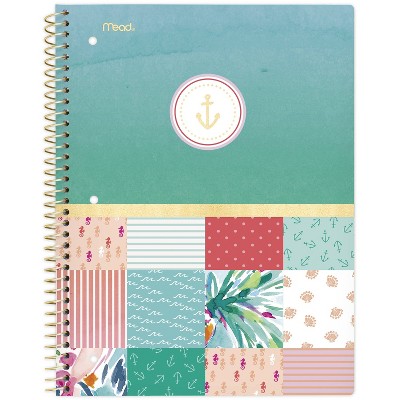 Spiral Notebook 1 Subject College Ruled Sail Away Colorblock - Mead