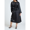 ELOQUII Women's Plus Size Satin Midi Dress With Pailettes - 16, Black Onyx - 3 of 4