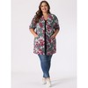 Agnes Orinda Women's Plus Size Lightweight Open Front Knit Floral Cardigans - 3 of 4