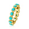 Ross-Simons Turquoise Eternity Band in 18kt Gold Over Sterling - 3 of 4